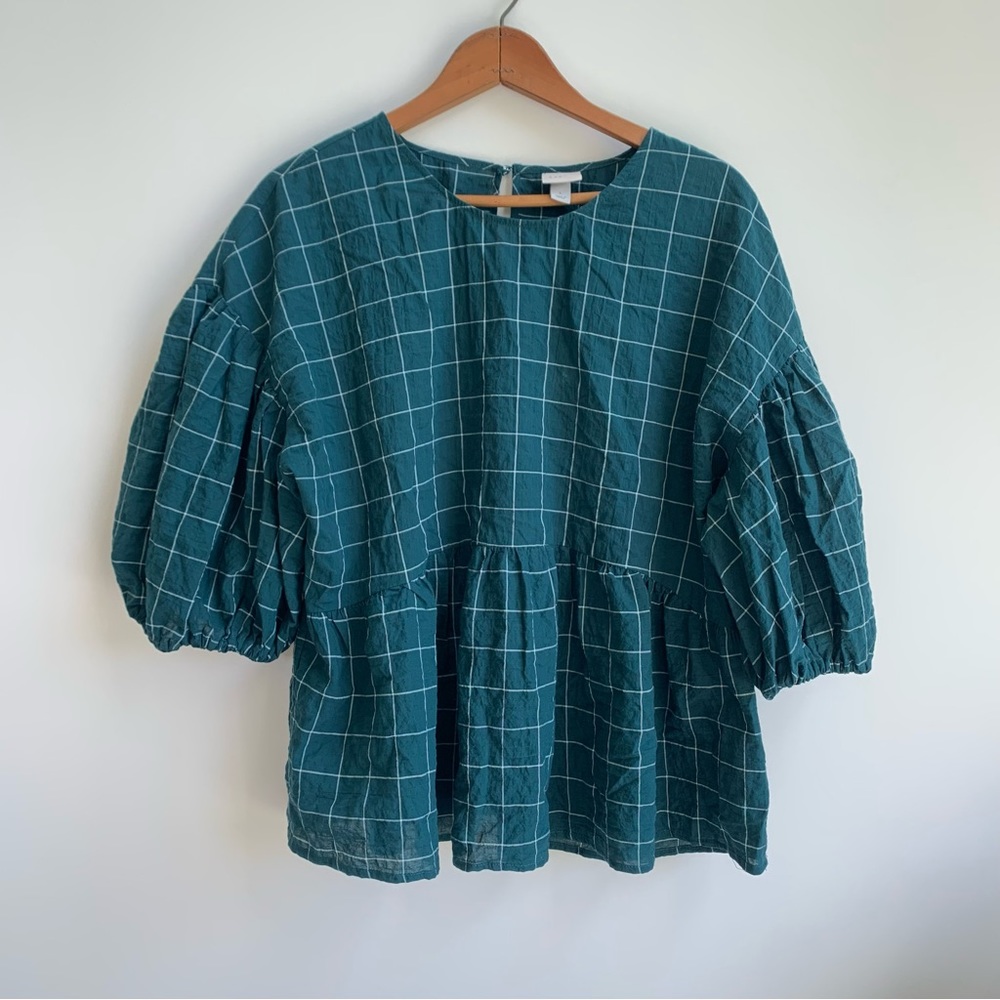 a new da . |Puffy Sleeved Turquoise Blouse